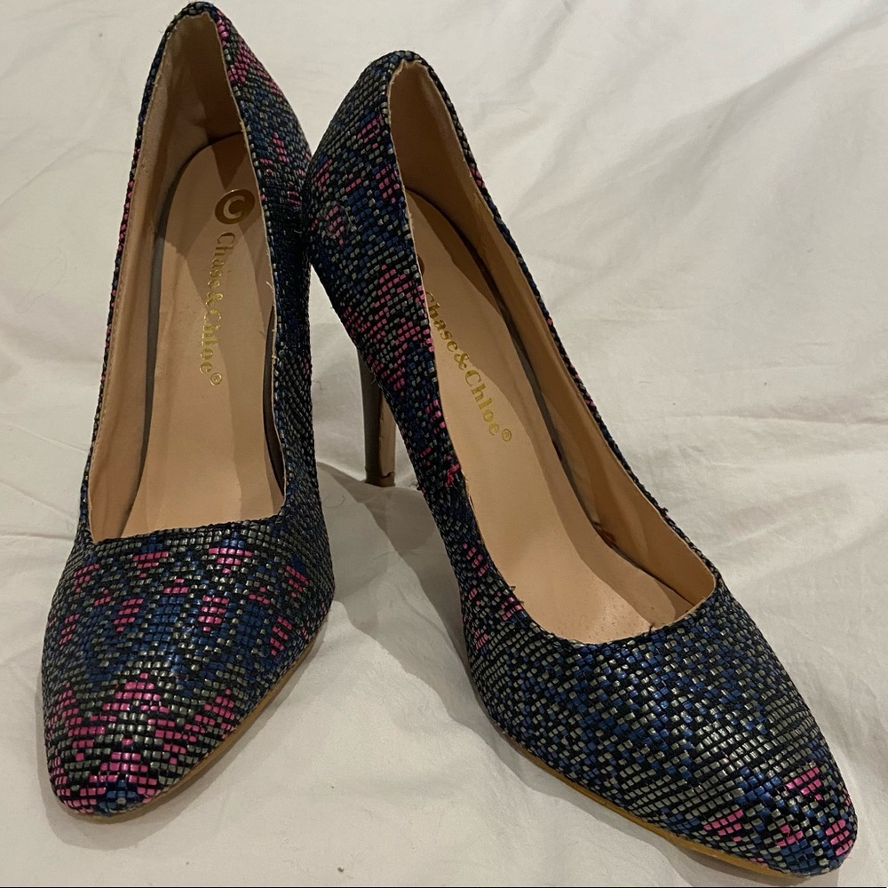Multi-colored Chase + Chloe heels